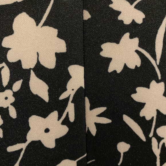 Black Sleeveless Dress with White Floral Design - NEW! - Picture 3 of 6